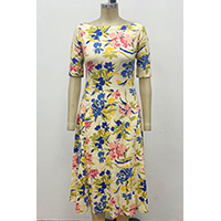 Women's Stretch Cotton Midi Dress