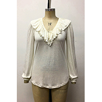 Women's Ruffle-trim Front Jersey Top