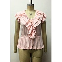 Women's Ruffle-trim Jersey Peplum Top