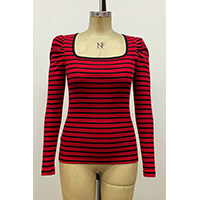 Women's Square Neck Stripe Top