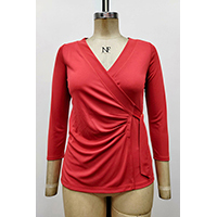 Women's Stretch Jersey Front Wrap Top