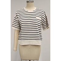 Women's Striped Short Sleeve Pullover