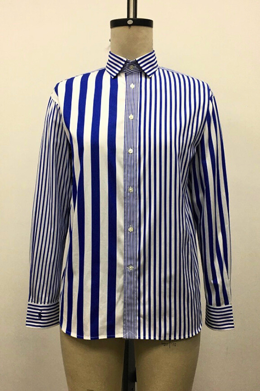 Women's Mixed-striped Cotton Shirt