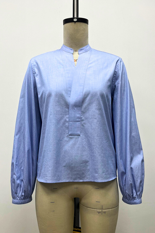 Women's V-neck Cotton Blouse