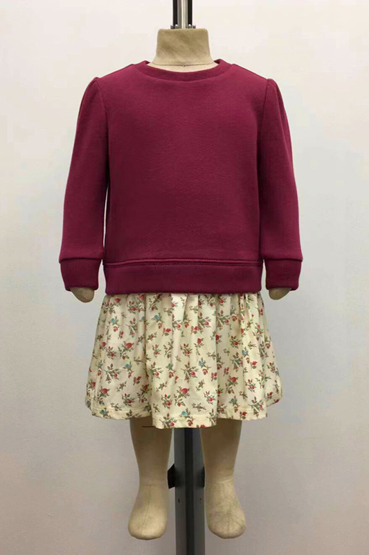 Infant Cotton Floral Sweatshirt Dress