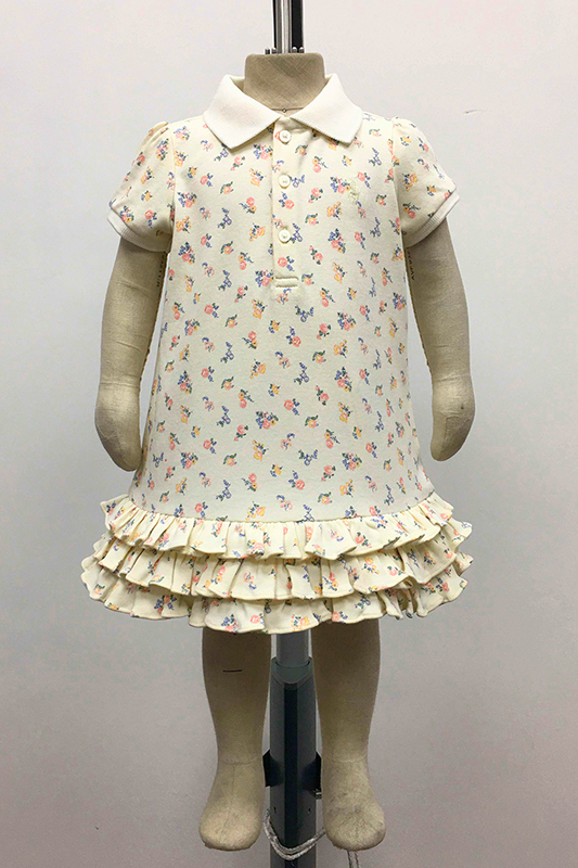 Infant Floral Print Polo Dress