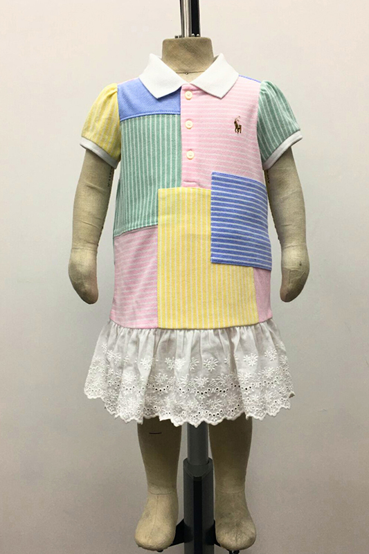 Infant Patchwork Cotton Polo Dress