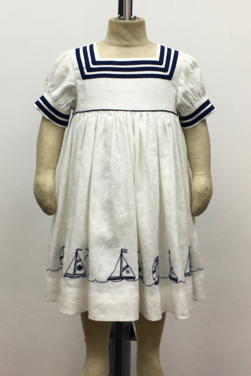 Infant Sailboat Linen Dress & Bloomer