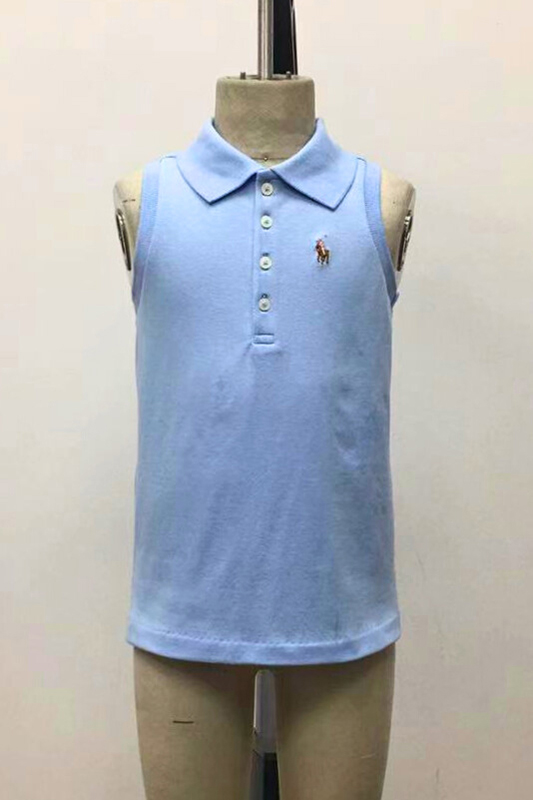 Girl's Cotton Sleeveless Polo Shirt