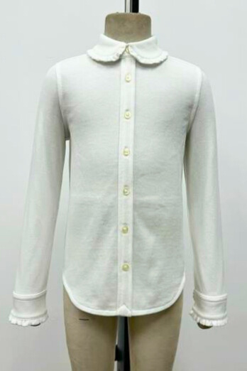 Girl's Ruffled Cotton Oxford Shirt