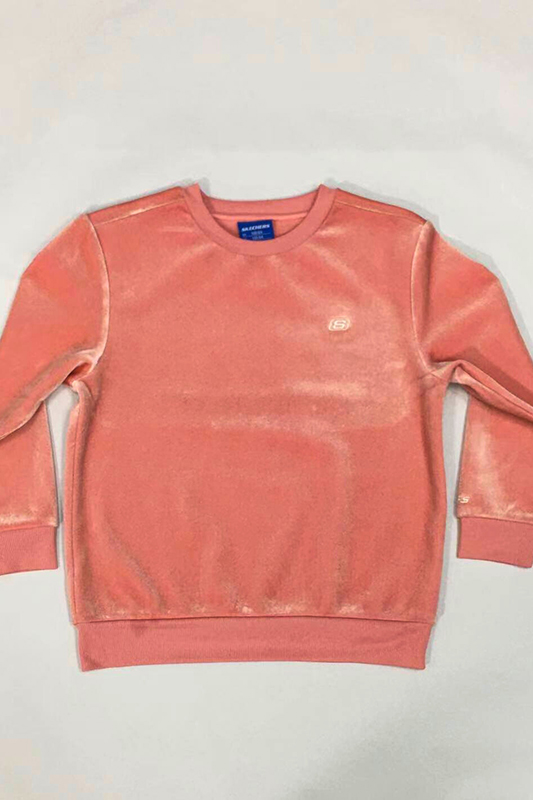 Girl's Velvet Round Neck Sweatshirt