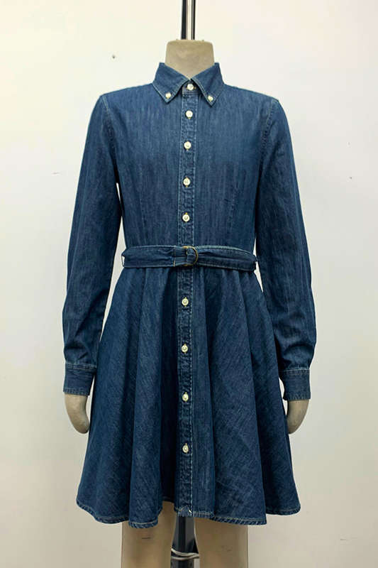 Girl's Denim Shirt Dress
