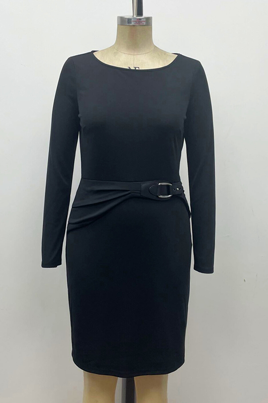 Women's Buckle-trim Sstretch Jersey Dress