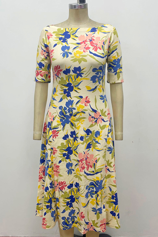 Women's Stretch Cotton Midi Dress