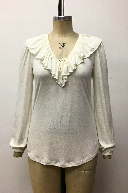 Women's Ruffle-trim Front Jersey Top