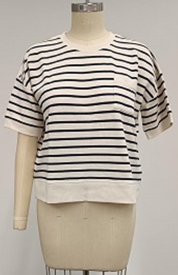 Women's Striped Short Sleeve Pullover