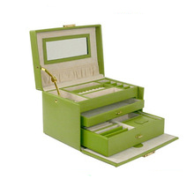 antique wood fashion large velvet jewelry box made in dongguan