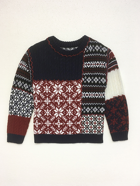 Quilted Jacquard Sweater
