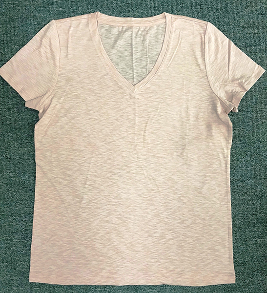 Ladies V-neck Knitted Tee
