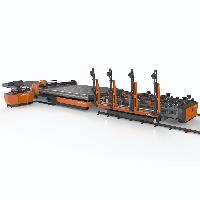 Fully automatic glass cutting machine with glass loading and breaking machine