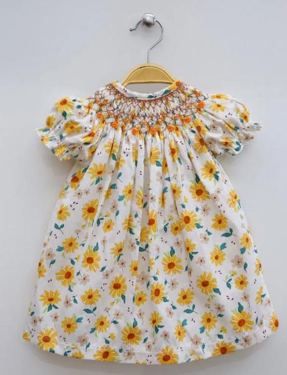 Baby Girl’s Sleeveless Chrysanthemum Dress