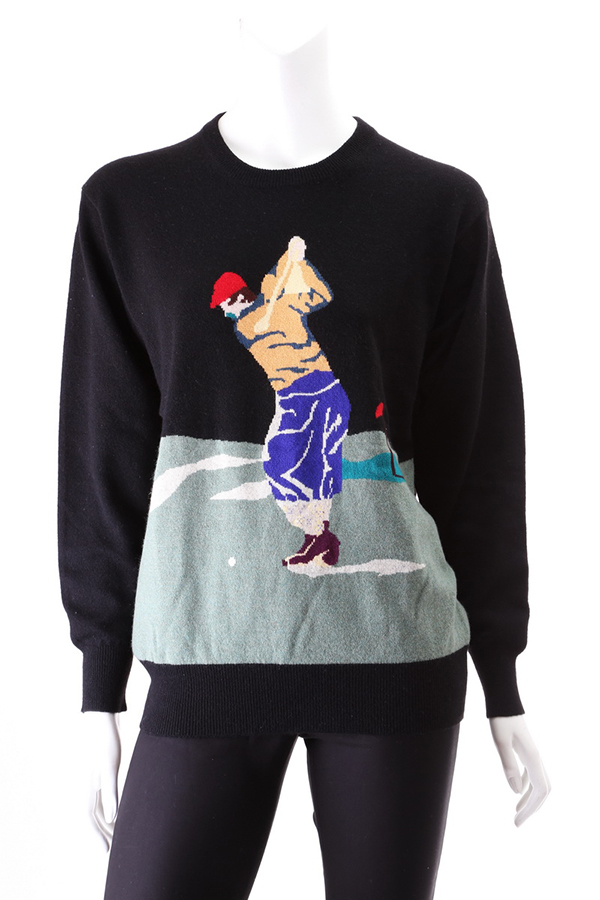 Ladies' Pure Cashmere Crew Neck Jacquard Sweater