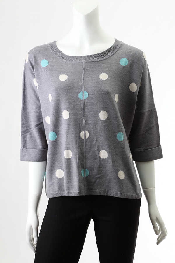 Ladies' Pure Gostwyck Crew Neck Spots Intarsia Sweater