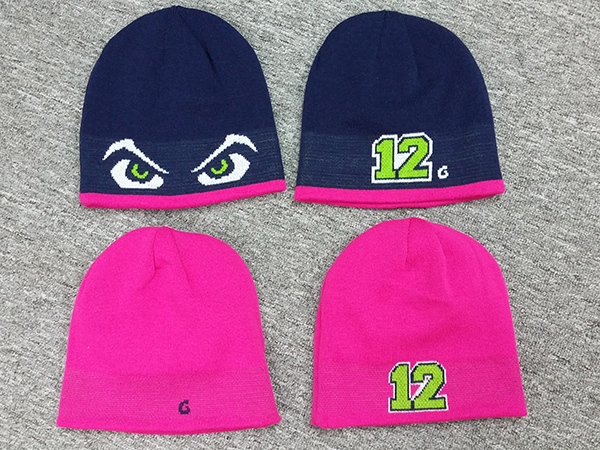 HawkEyes Reversible Beanies - Navy + Pink