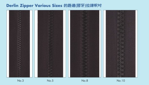 Derlin Zipper Various Sizes