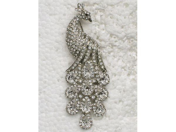 Sell Clear Crystal Rhinestones Peacock Brooch Pin Jewelry