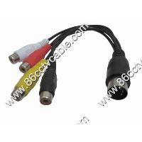 DIN 5 Pin to 4 RCA Cable, Audio Video Cable, AV cable