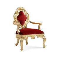 Luxury And Elegant Neo-classic Style Red Fabric Dining Chair Bq49