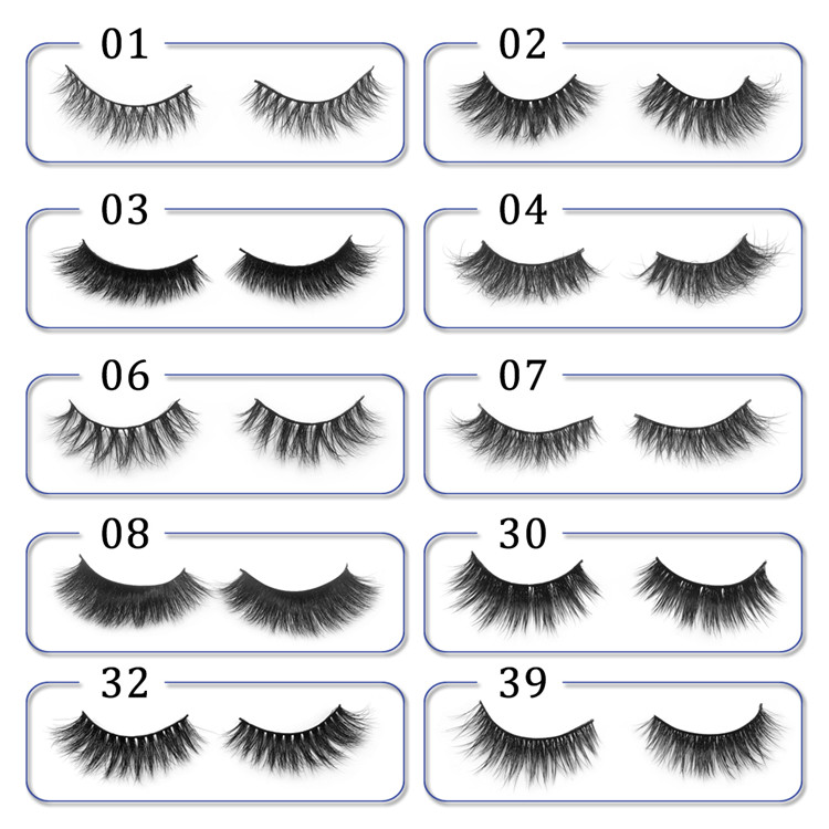 Sell Wholesale Own Brand 3D Siberian Mink Eyelashes Premium Mink Eyelashes, P01-p10