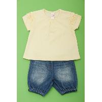 Babies S/slv top + denim trouser
