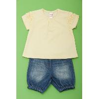 Babies S/slv top + denim trouser