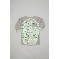 Grey Floral Front Crew Tee