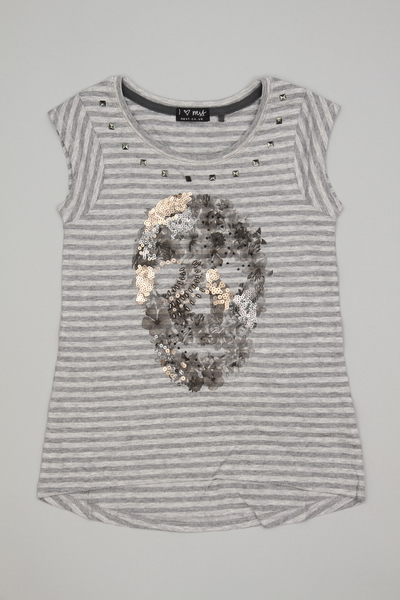 Stripe Skull Tee