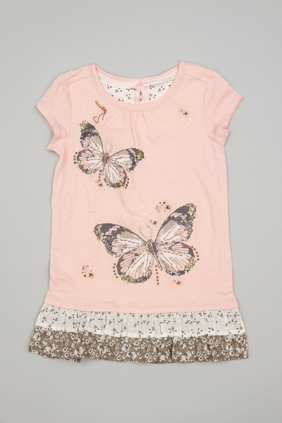 Pink Butterfly Tee