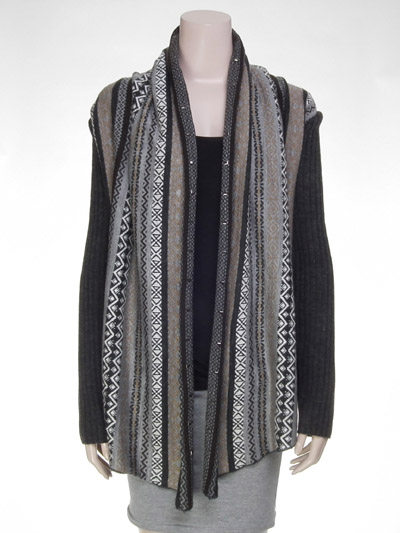 LADIES' KNITTED LONG CARDIGAN