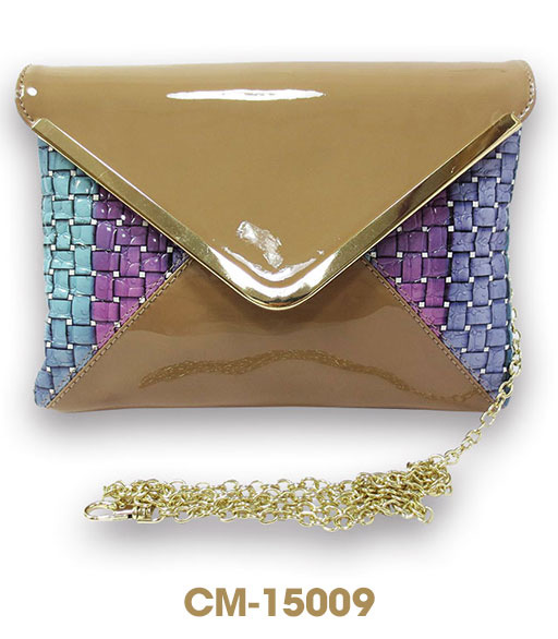 Patent Croco Weaving Dual Shoulder Bag