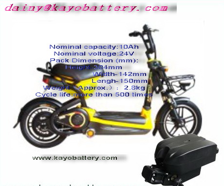 24v 10ah Electric Bike Battery, Lithium Battery Packs
