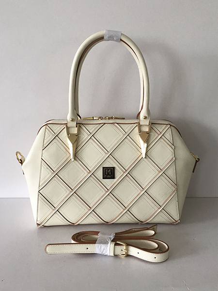 White PU Quilted Satchel