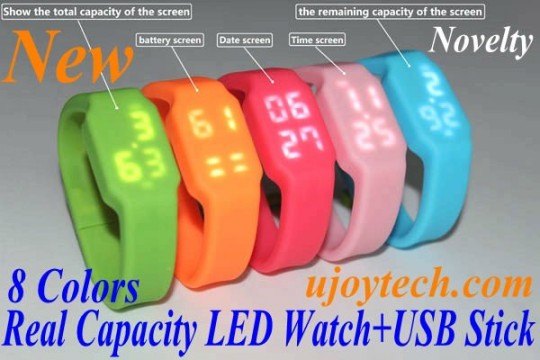 Led Watch Usb Flash Drive, Christmas Gift Silicone Watch Usb Stick