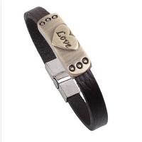 Fashion zinc alloy leather bangle