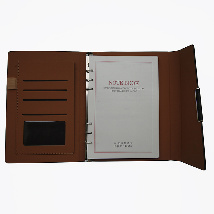 Magnetic PU Leather Business Notebook Diary Notepad with Metal Branded Logo & Magnetic Buckle for Wo