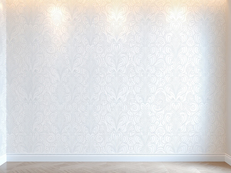 Modern White Floral Wallpaper