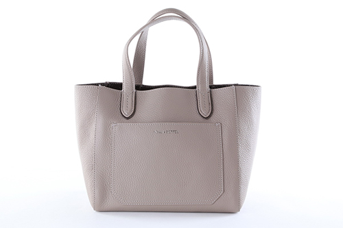 Light Grey Leather Twin Handles Ladies' Double-Face Small Tote Handbag
