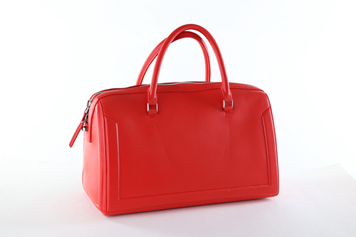Red Lamb Nappa Leather Ladies Large Satchel Handbag