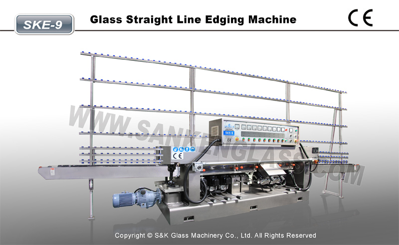 Glass staight-line edging machine