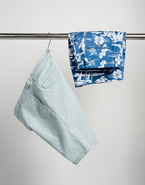 Cotton Stretch Shorts, Stripe/Print